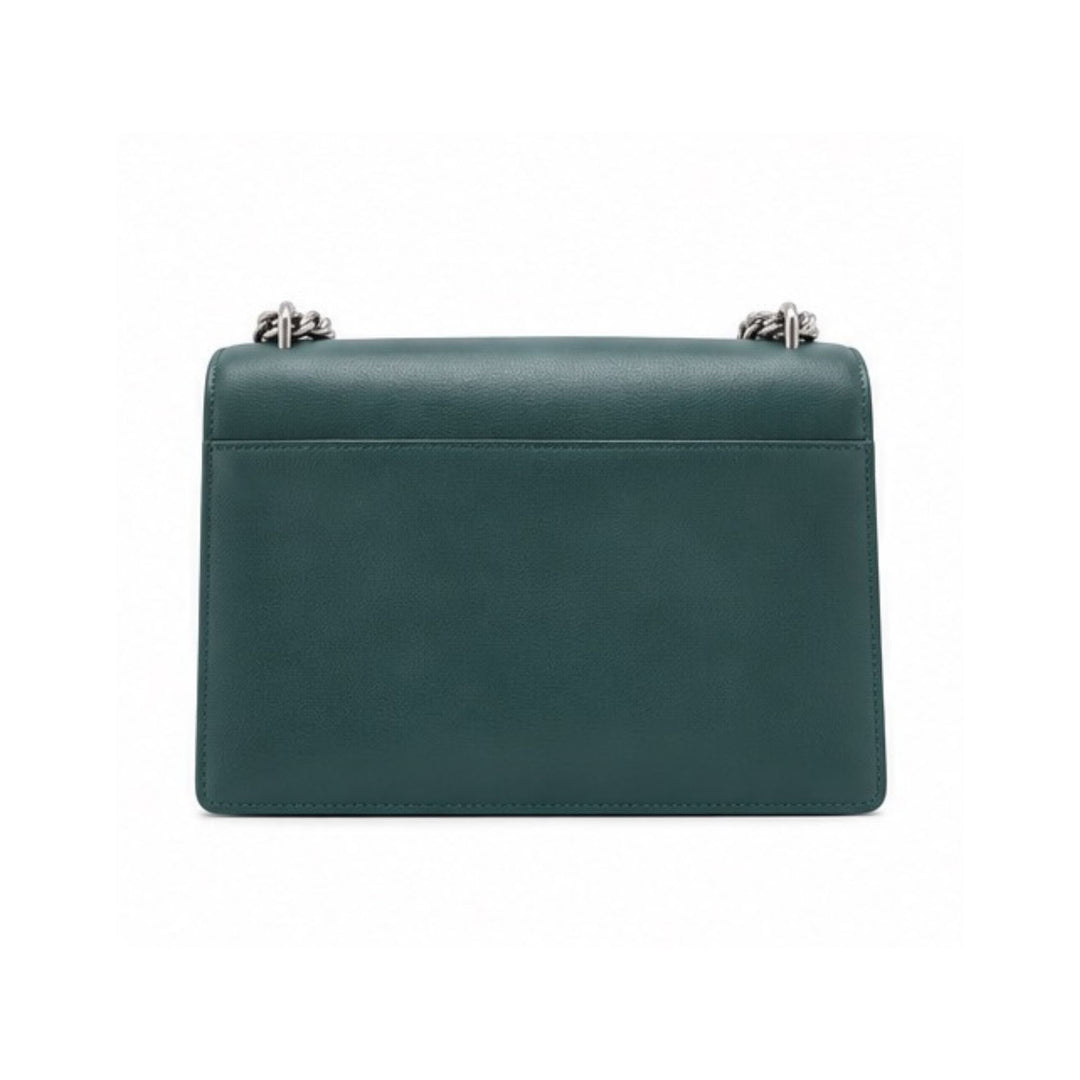 YSL Medium Sunset Bag in Green Calfskin