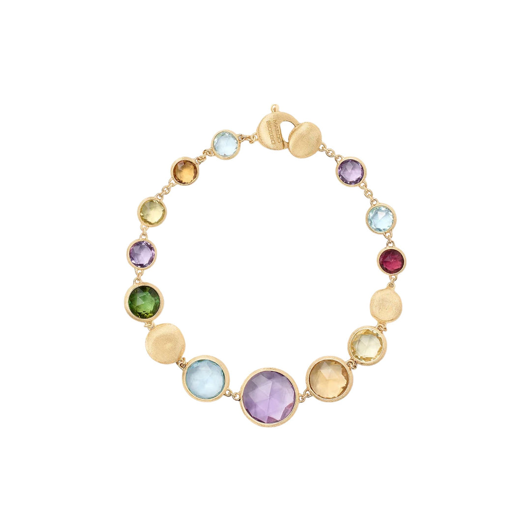 Jaipur Color Gold Gemstone Graduated Bracelet 18K YG