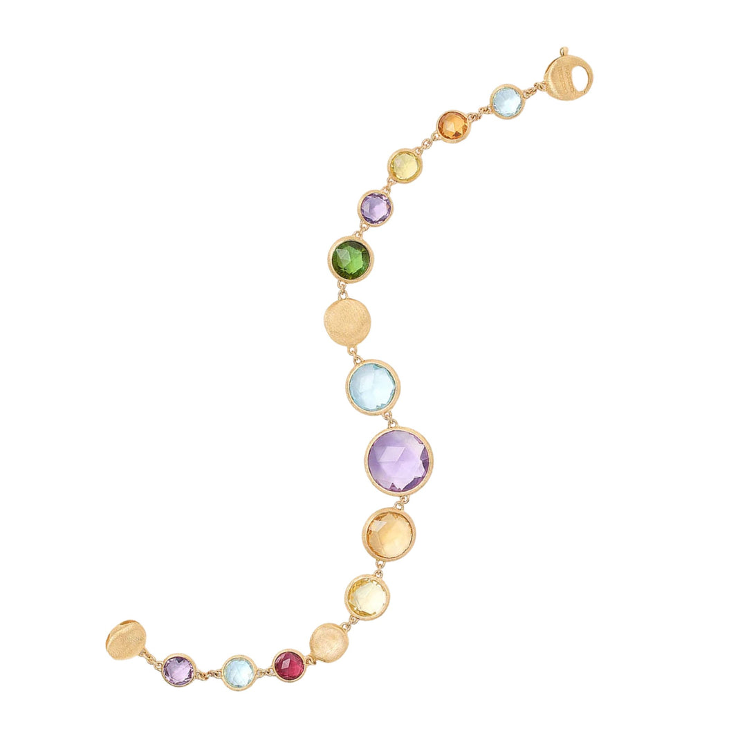 Jaipur Color Gold Gemstone Graduated Bracelet 18K YG