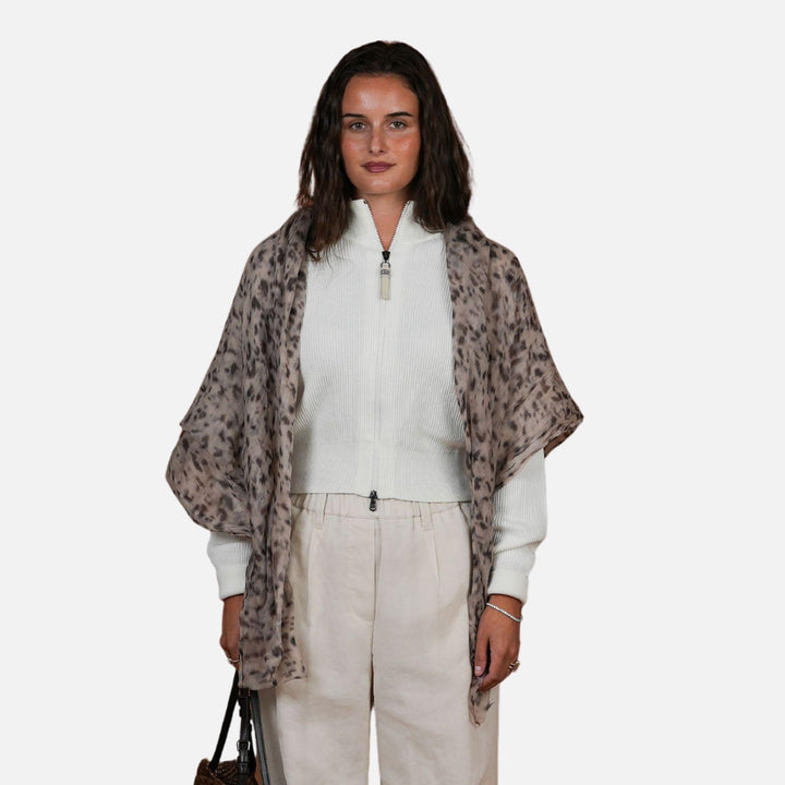 Leopard Cashmere Silk Scarf