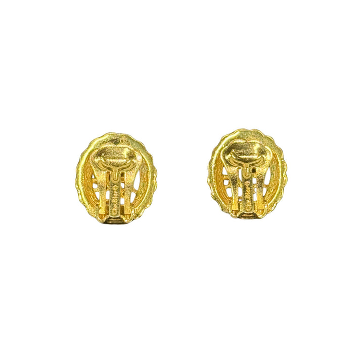 Christian Dior CD Crystal Earrings in Gold