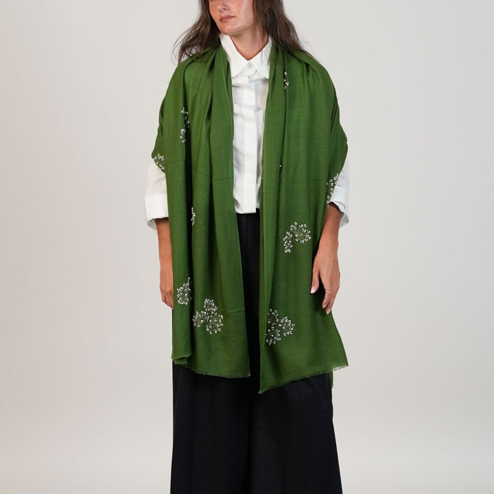 Moonlit Florals Stole in Dill