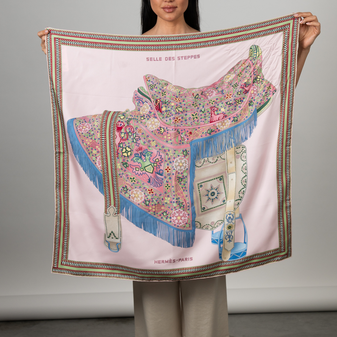 HERMES PINK SILK SCARF
