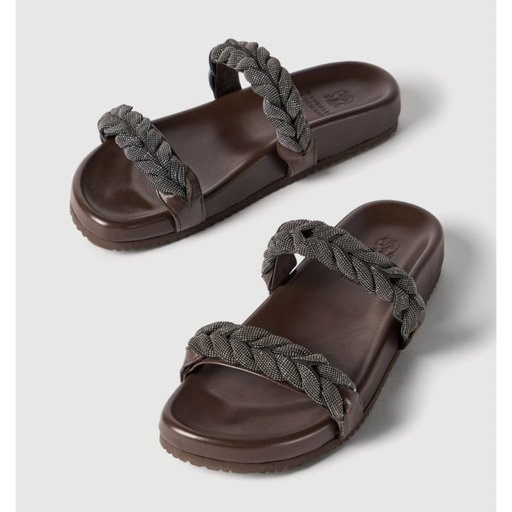 Braided Monili Leather Sandals
