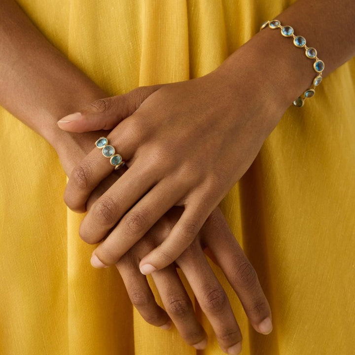Jaipur Color Blue Topaz Ring 18K YG