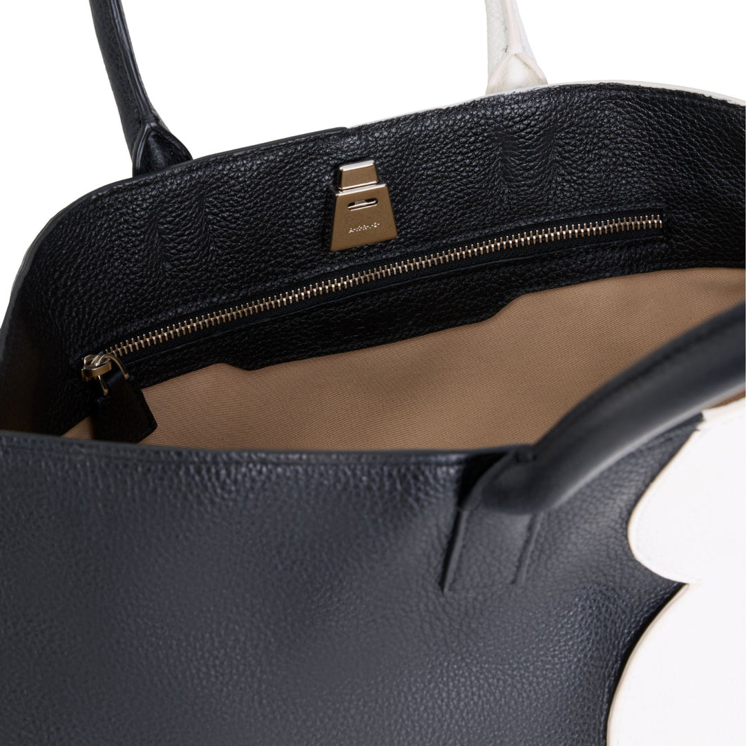 Akris Ai Small Top Handle Tote in Black and White