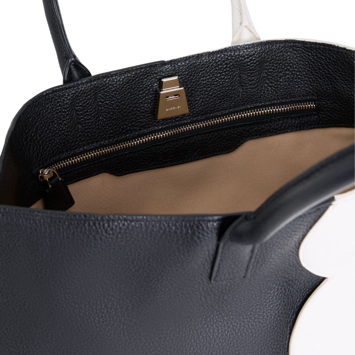 Akris Ai Small Top Handle Tote in Black and White