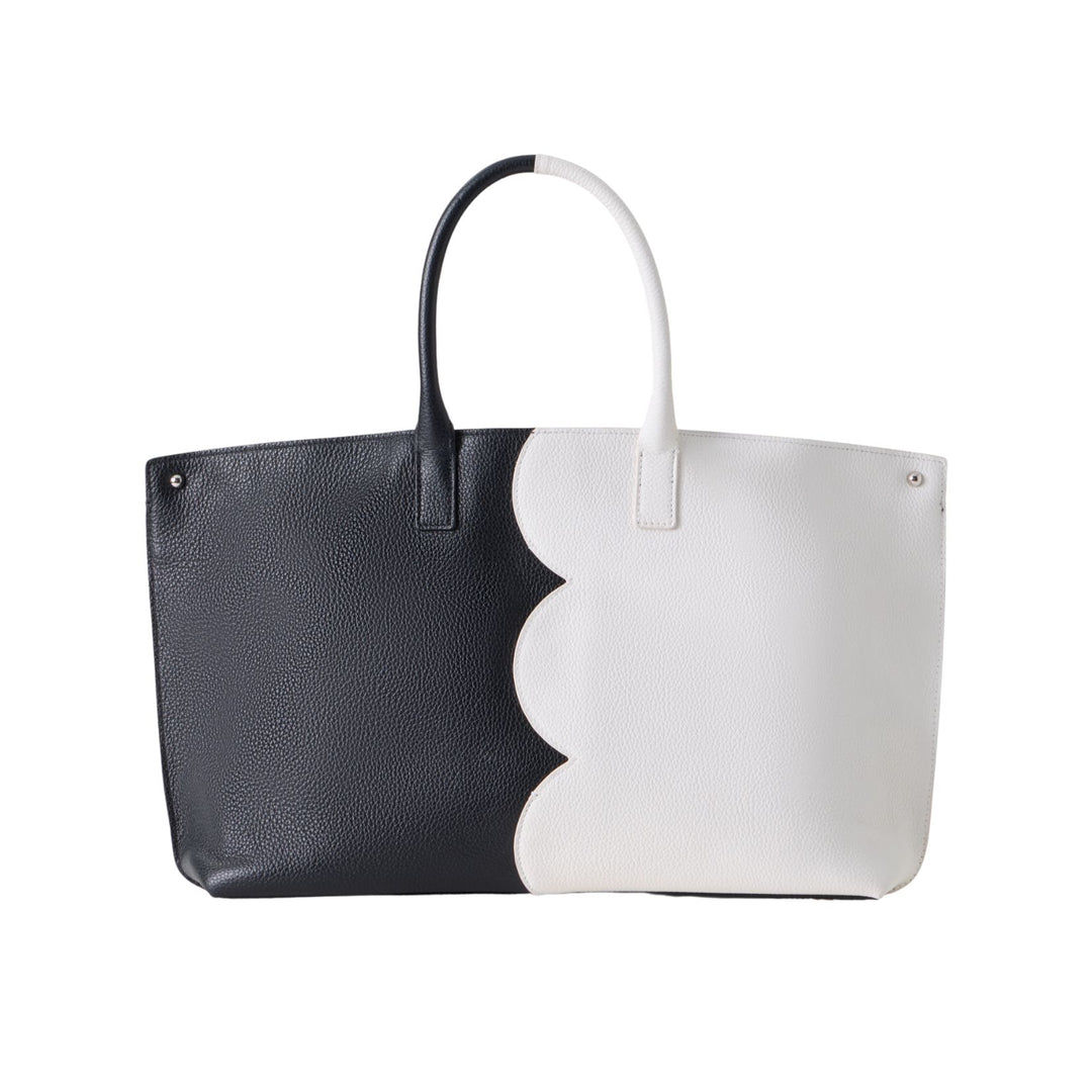 Akris Ai Small Top Handle Tote in Black and White