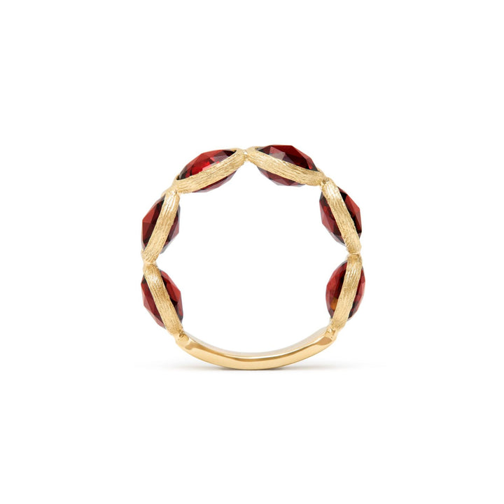 Jaipur Color Red Garnet Ring 18K YG