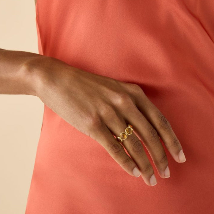 Jaipur Color Yellow Quartz Ring 18K YG