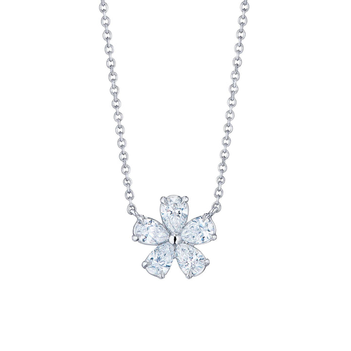 Floral Pear Shape Pendant Necklace