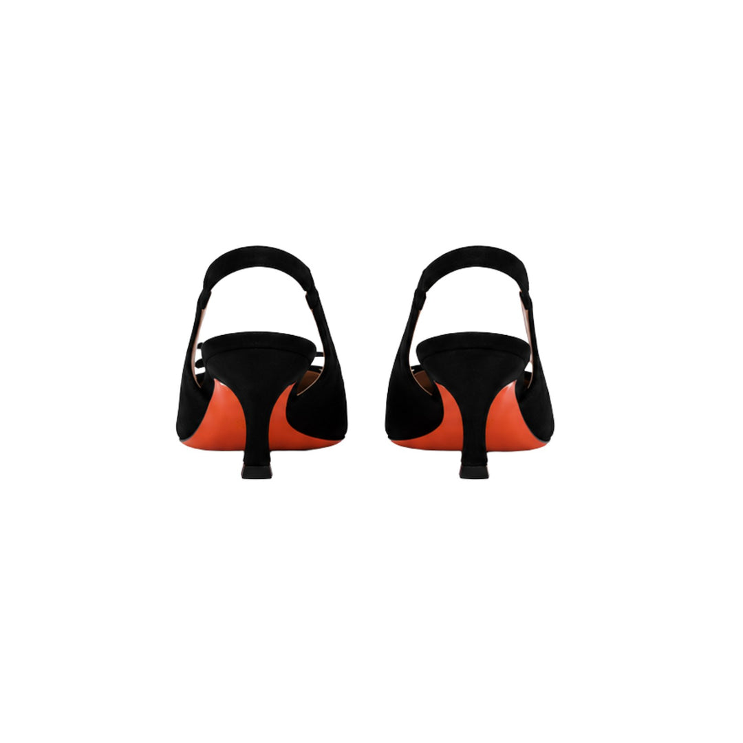 Adri Suede Slingback with Bow in Black