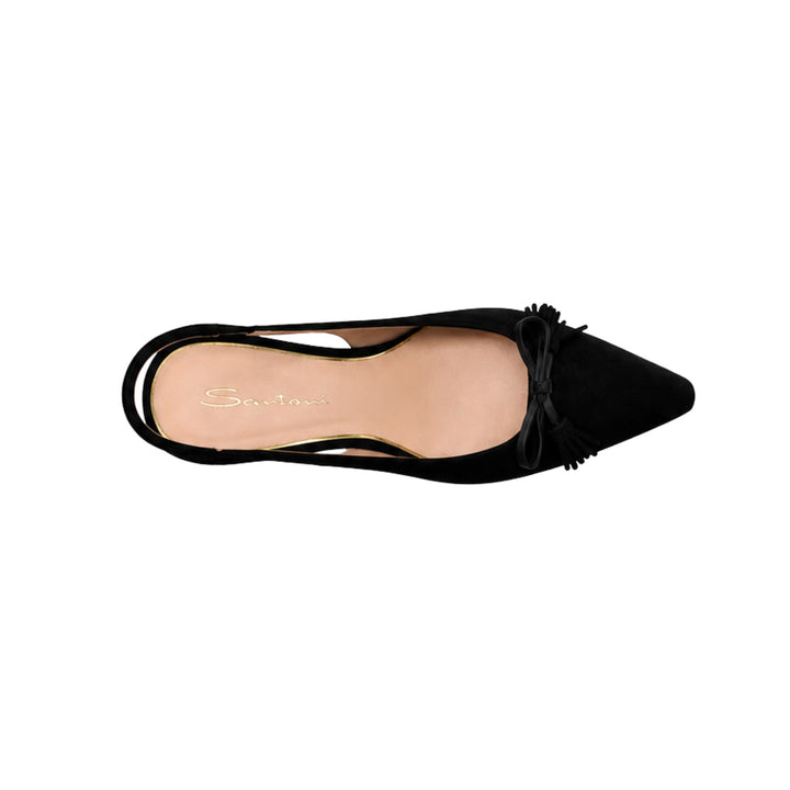 Adri Suede Slingback with Bow in Black