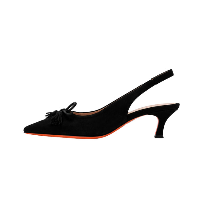 Adri Suede Slingback with Bow in Black