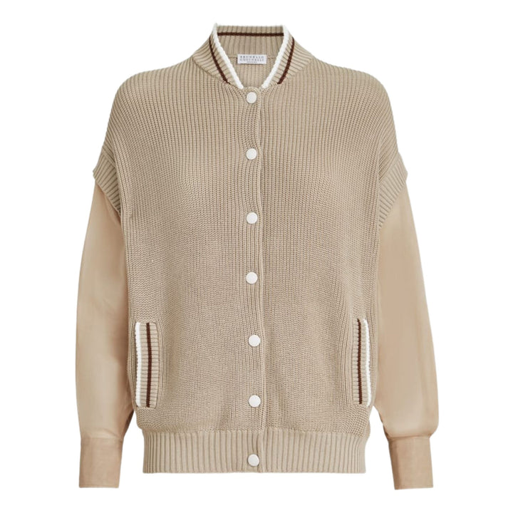 Cotton Organza and Knit Mixed Media Jacket