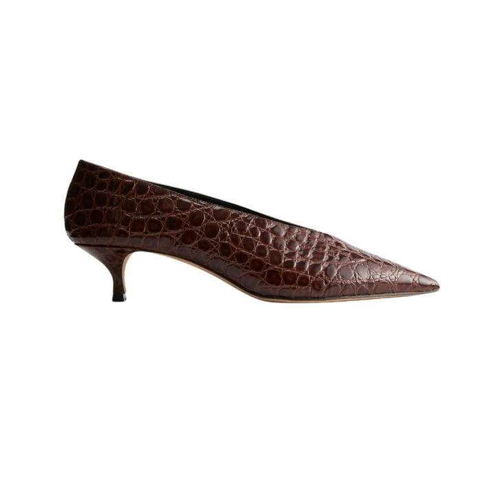 Babouche Kitten Heel in Castagna