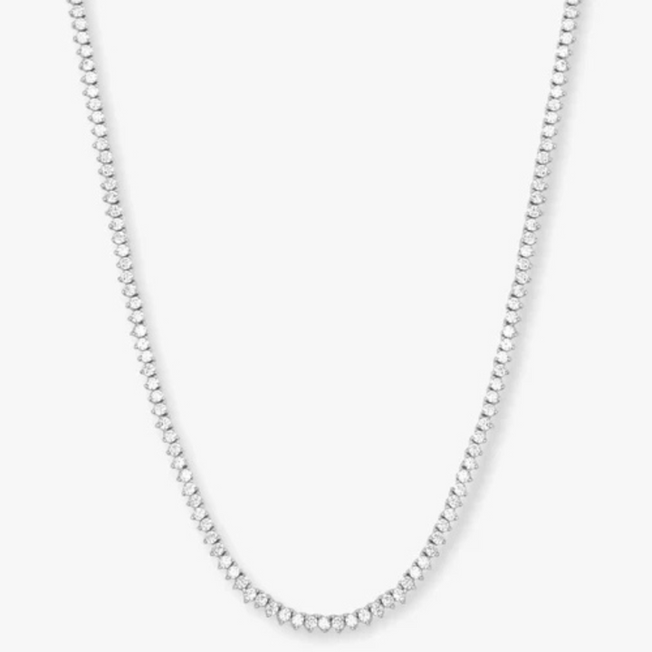 Baby Not Your Basic Tennis Necklace 18'' - Gold/White