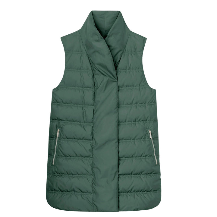Reversible Shawl Collar Down Vest - Ivy Vine - S