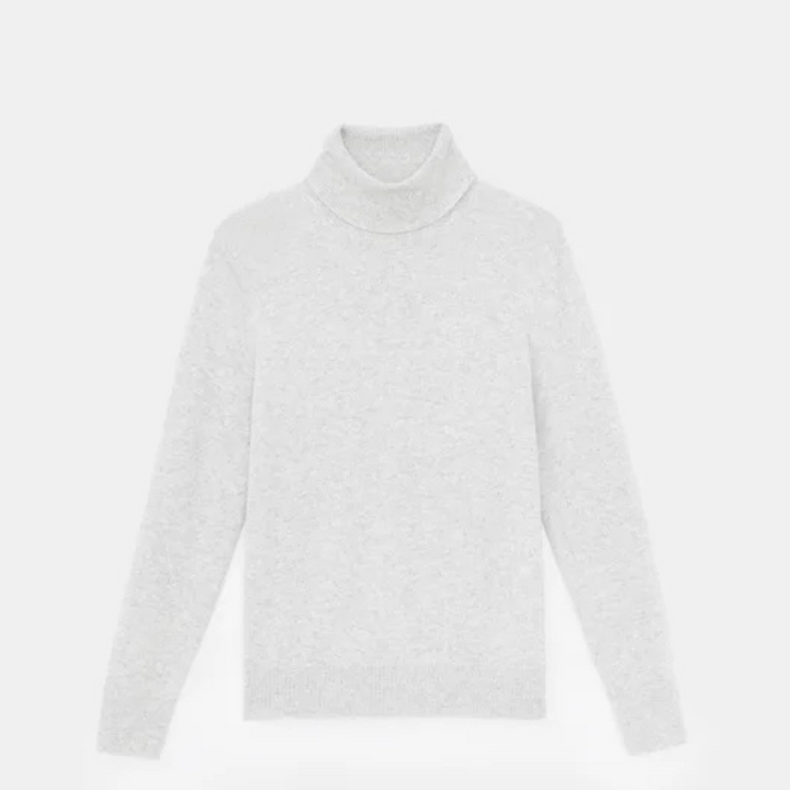 Cashmere Turtleneck Sweater in Grey Heather