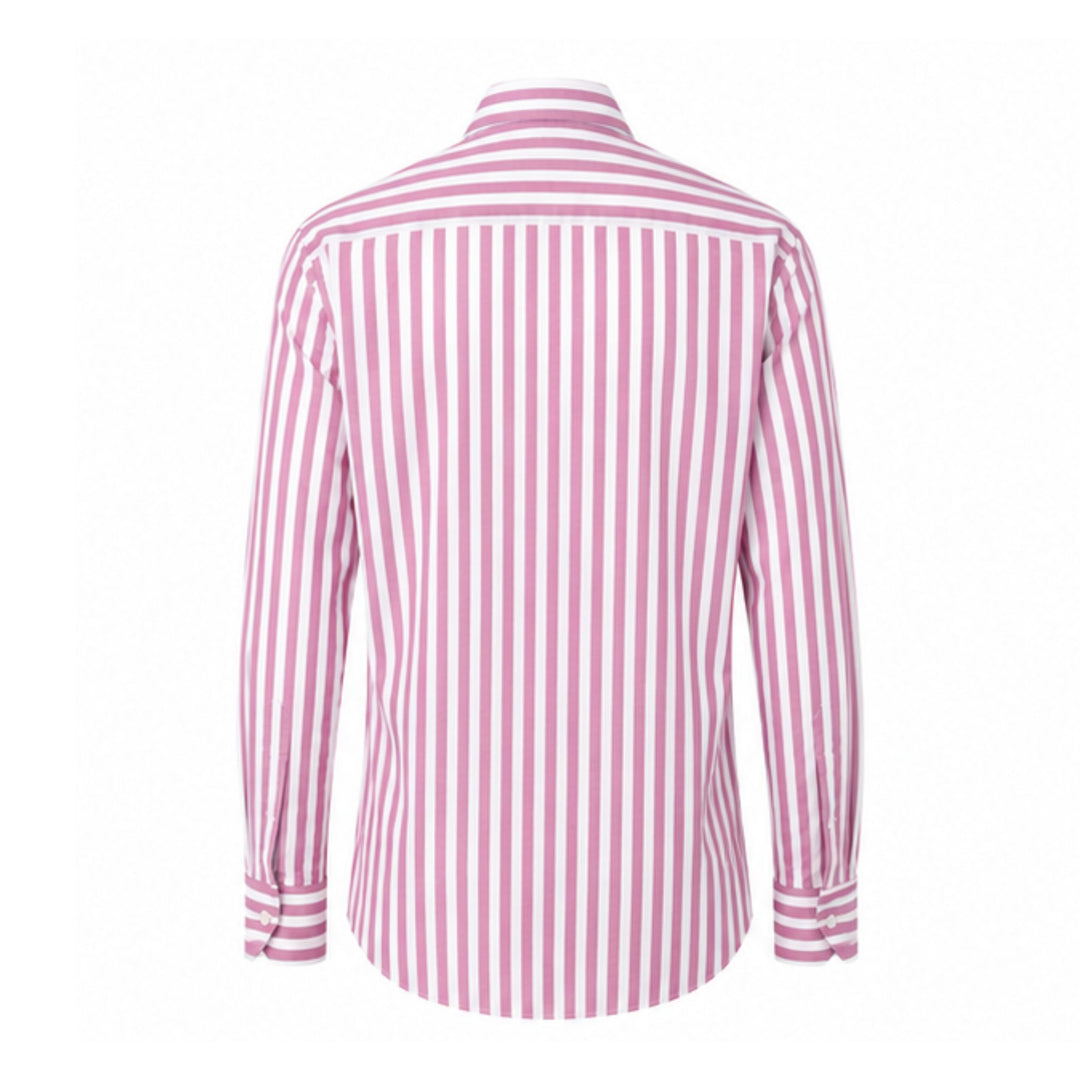 Sport Shirt in Pink and White Stripe