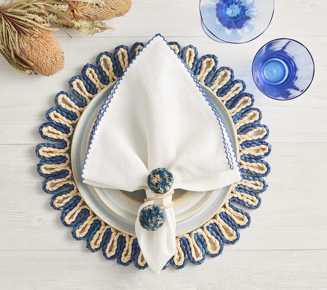 Casbah Napkin Ring - Natural/Blue