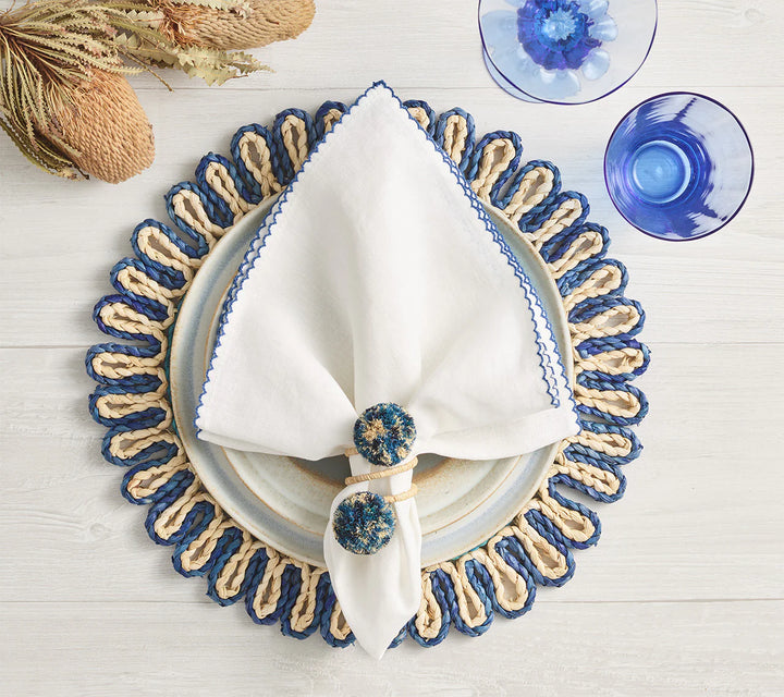 Casbah Napkin Ring - Natural/Blue
