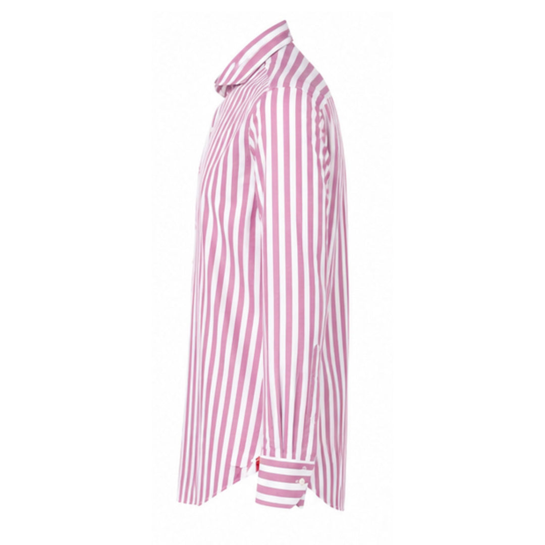 Sport Shirt in Pink and White Stripe