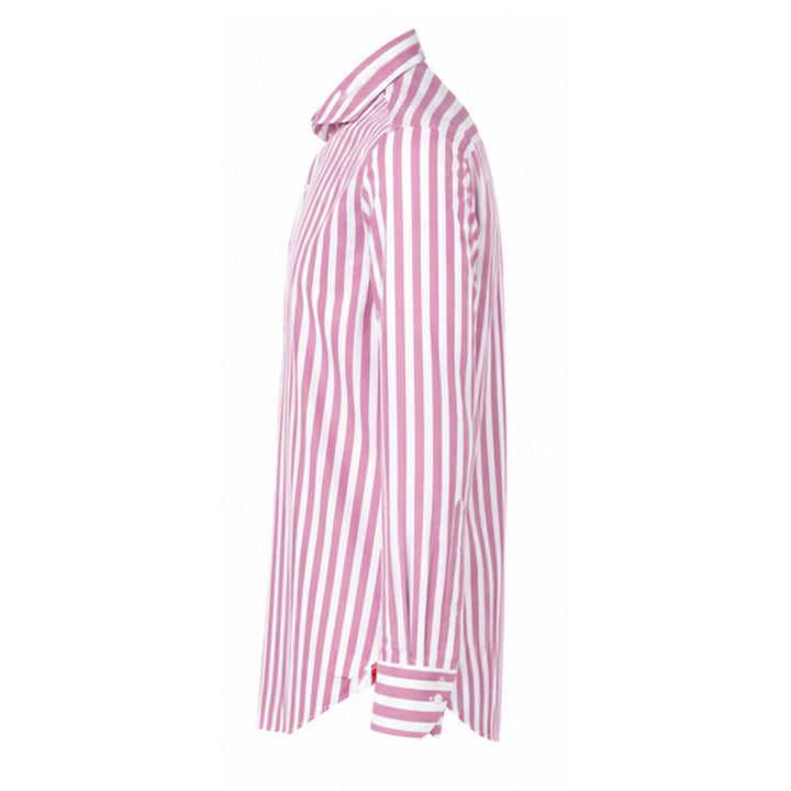 Sport Shirt in Pink and White Stripe