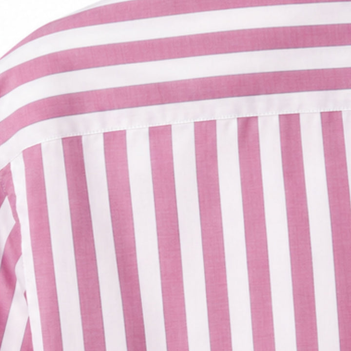 Sport Shirt in Pink and White Stripe