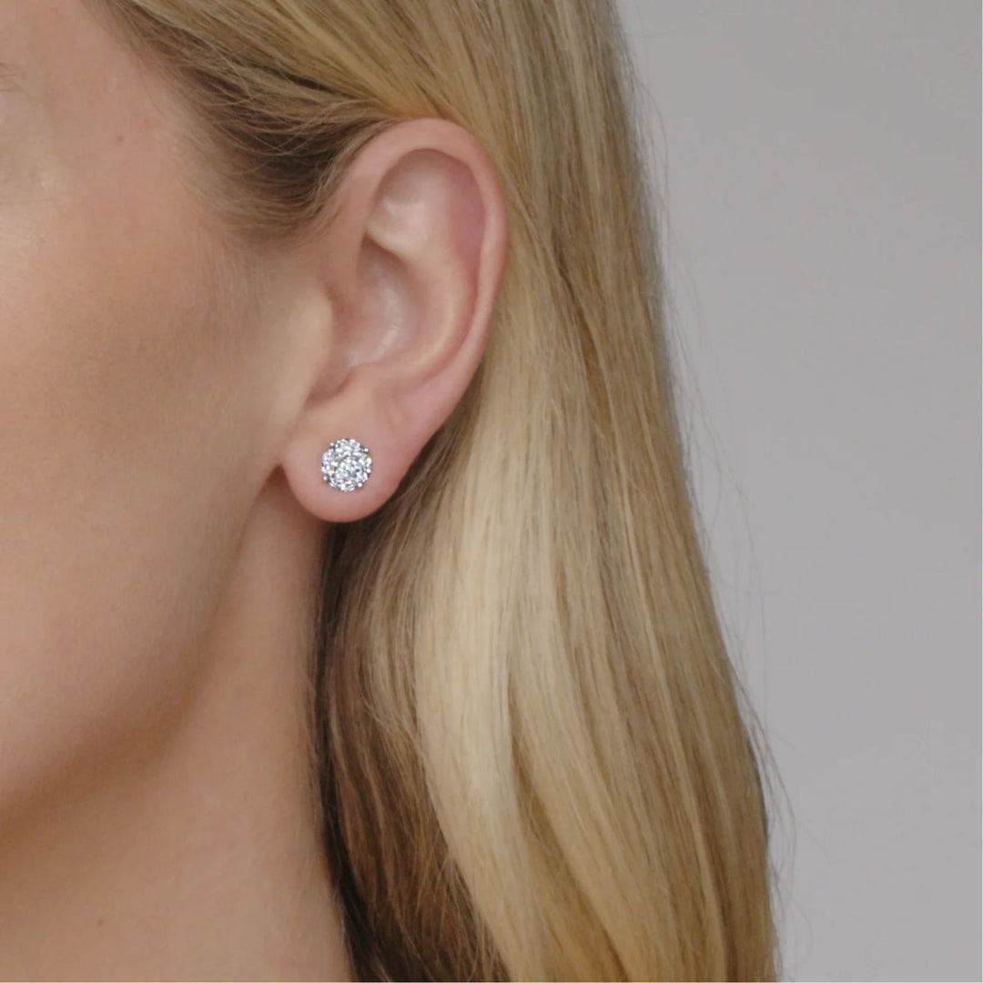 Sunburst Round Illusion Diamond Earrings