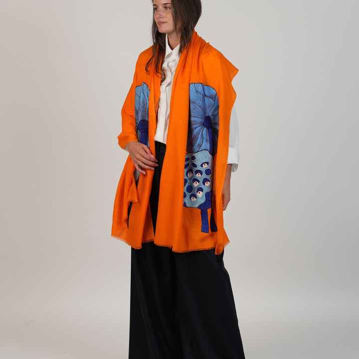 Lotus Stem Embroidered Stole