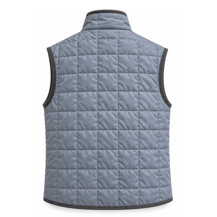 Box Quilt Vest, Silver
