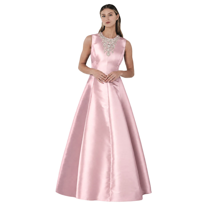 Sleeveless Jewel Neck Van Der Rohe Gown - Pale Pink