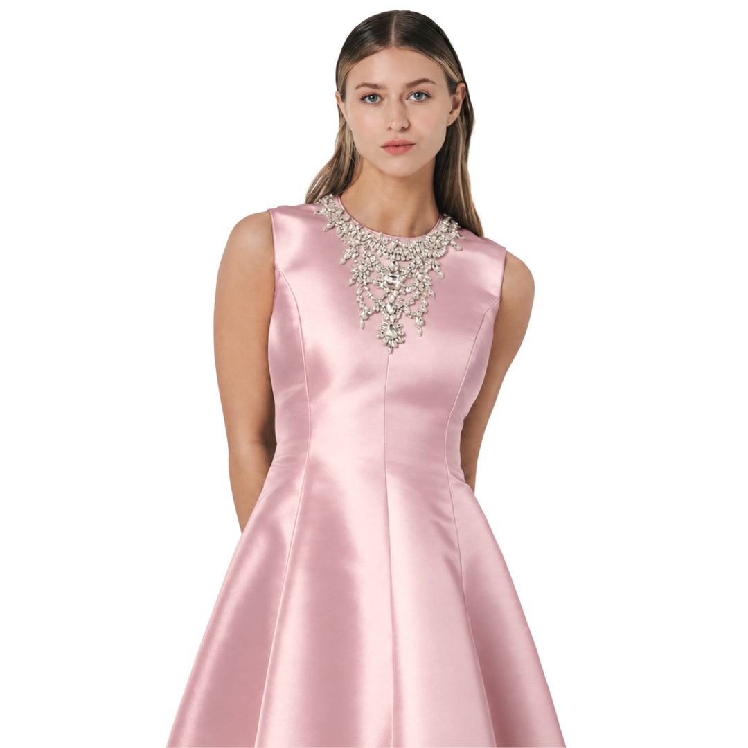 Sleeveless Jewel Neck Van Der Rohe Gown - Pale Pink