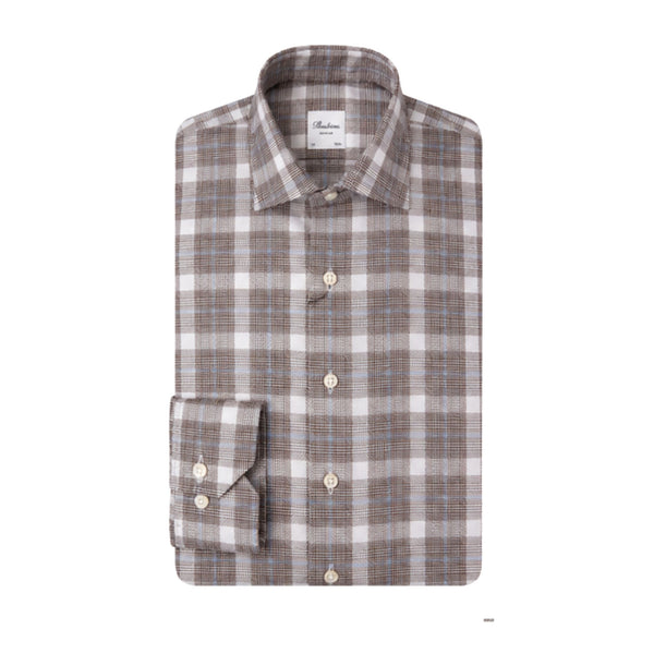 Plaid Sport Shirt in Brown/Multi