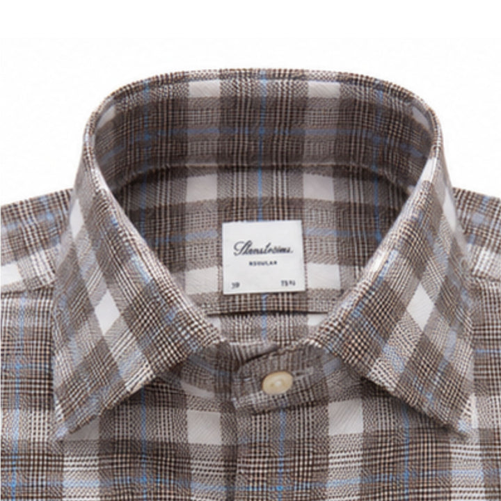 Plaid Sport Shirt in Brown/Multi