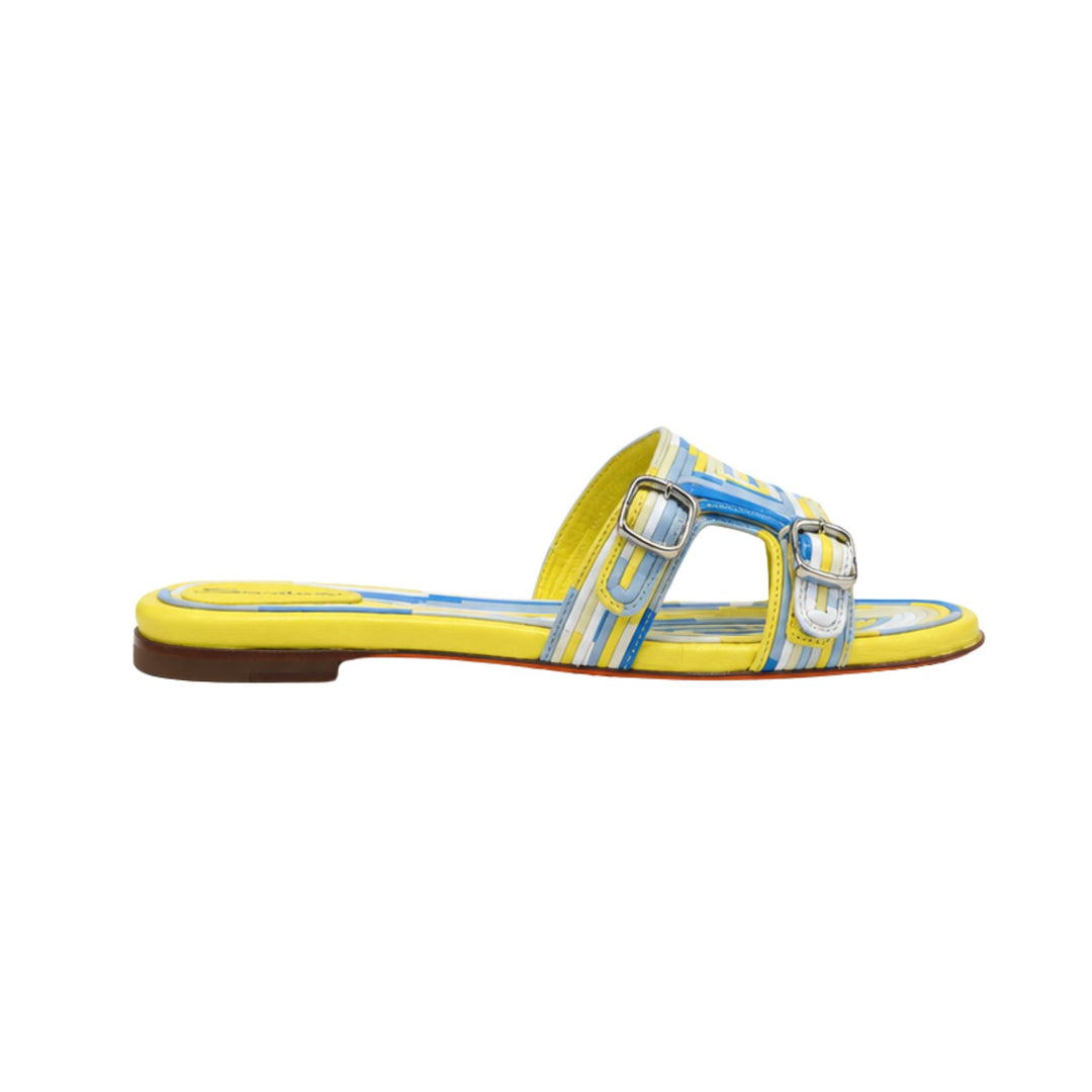 Serpenti Slide Sandal in Light Blue Multi