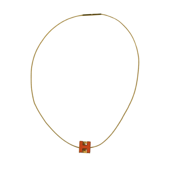 Hermès Cage DH Necklace in Orange