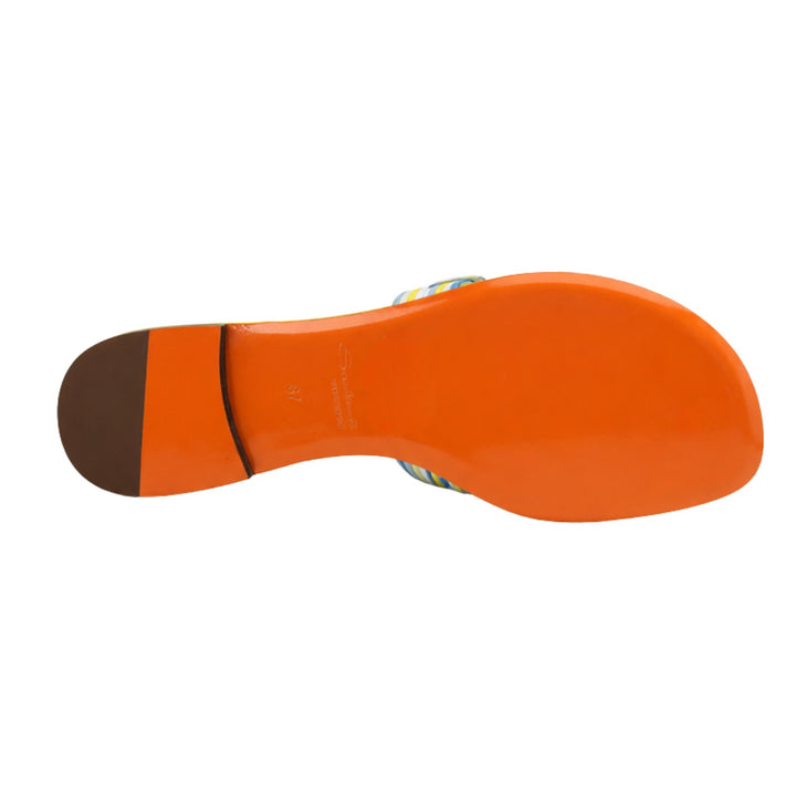 Serpenti Slide Sandal in Light Blue Multi