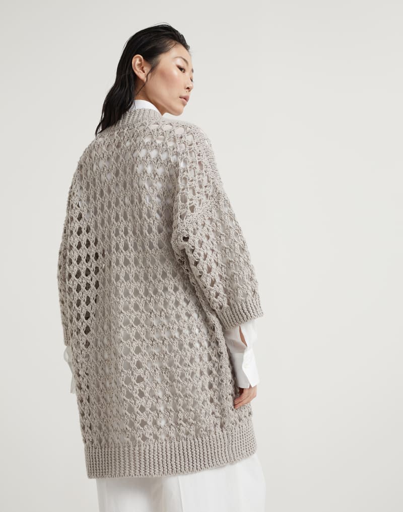 Jute and Cotton Mesh Cardigan