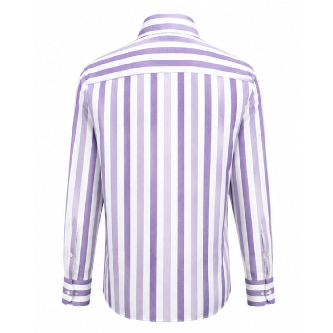 Sport Shirt in Violet and White Stripe