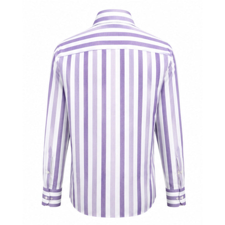 Sport Shirt in Violet and White Stripe