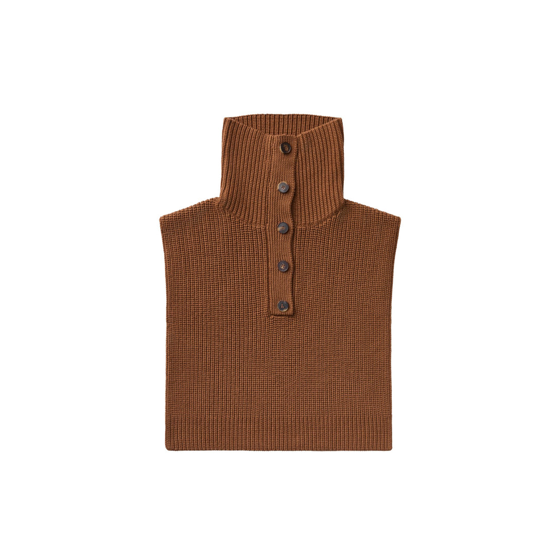 Ribbed Merino Wool Button Dickey