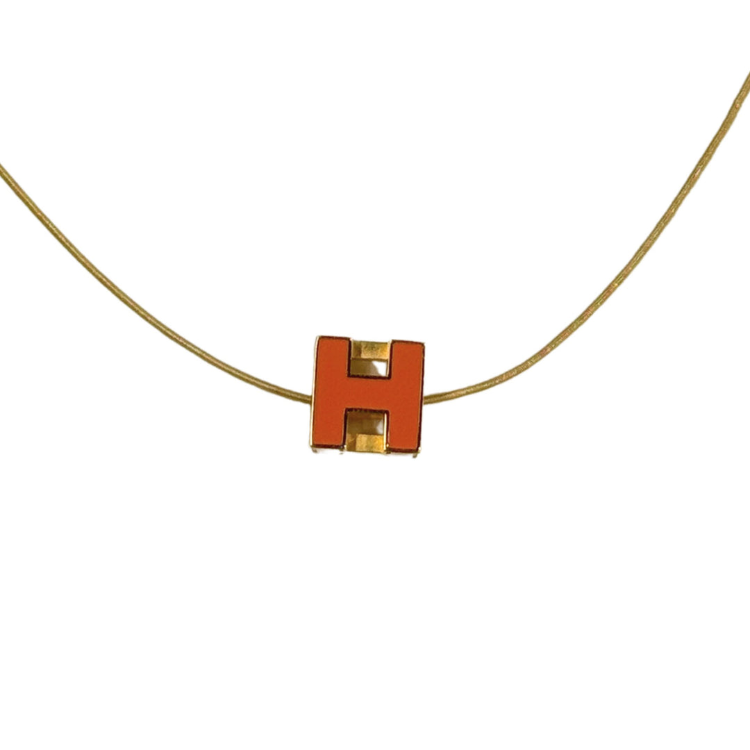 Hermès Cage DH Necklace in Orange