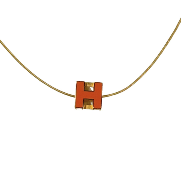 Hermès Cage DH Necklace in Orange