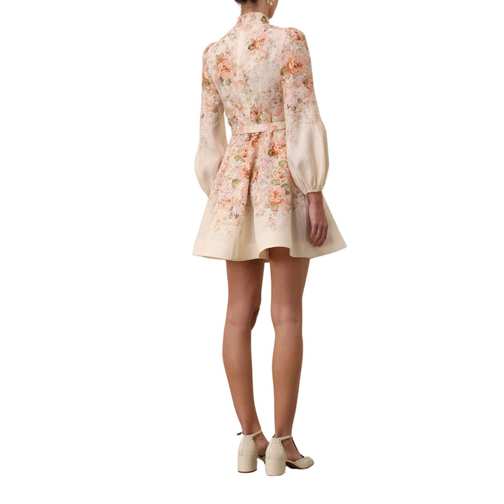 Illustration Buttoned Midi - Cream Rococo Floral