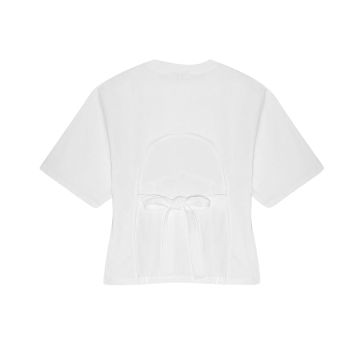 Heavy Cotton Tie Back Waisted T-Shirt - Bright White