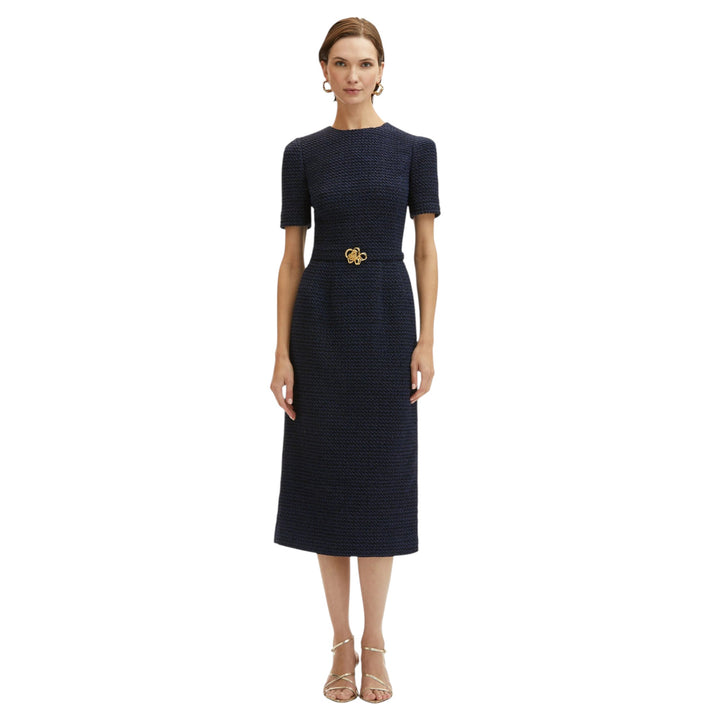 Lurex Check Tweed Pencil Dress