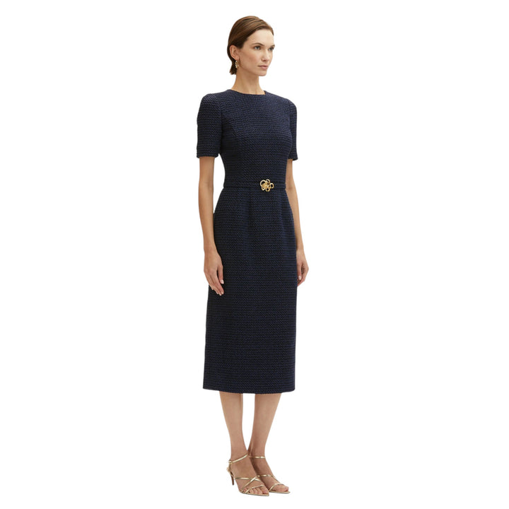 Lurex Check Tweed Pencil Dress