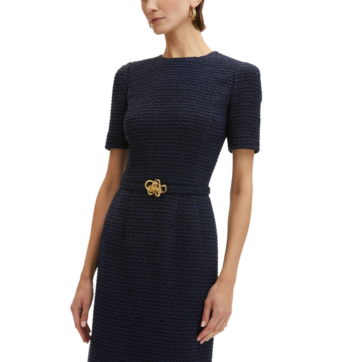 Lurex Check Tweed Pencil Dress
